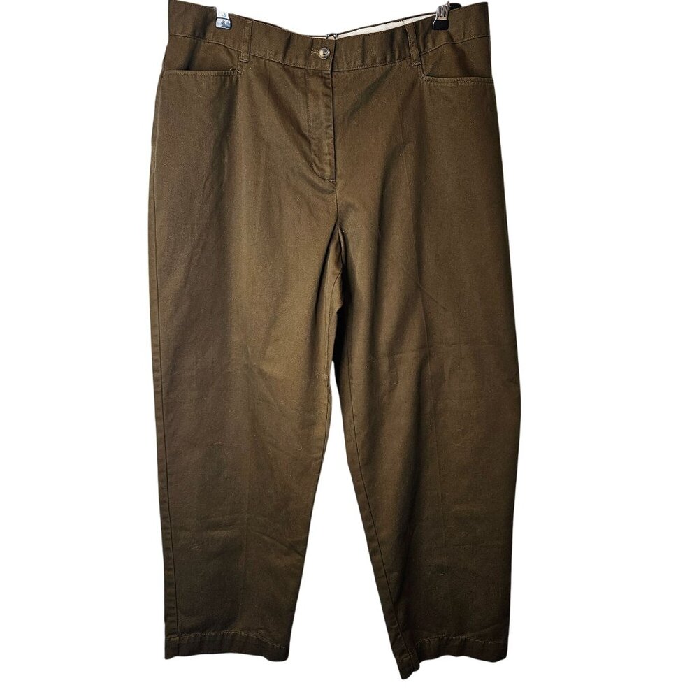 Women’s Olive High-Rise Straight Pants